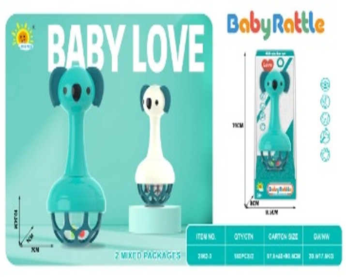 Soft rubber baby hand-held bell (koala) - 2862-3