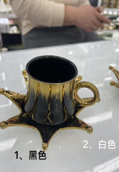 6 أكواب مع 6 صحون - black