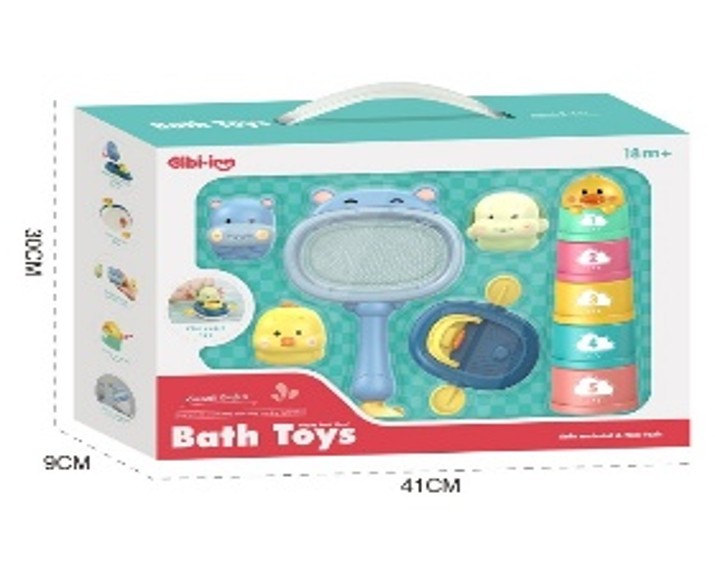 Hippo Lou Lou Le Wind-Up Rubber Boat Play in Water (Set) - 688-49